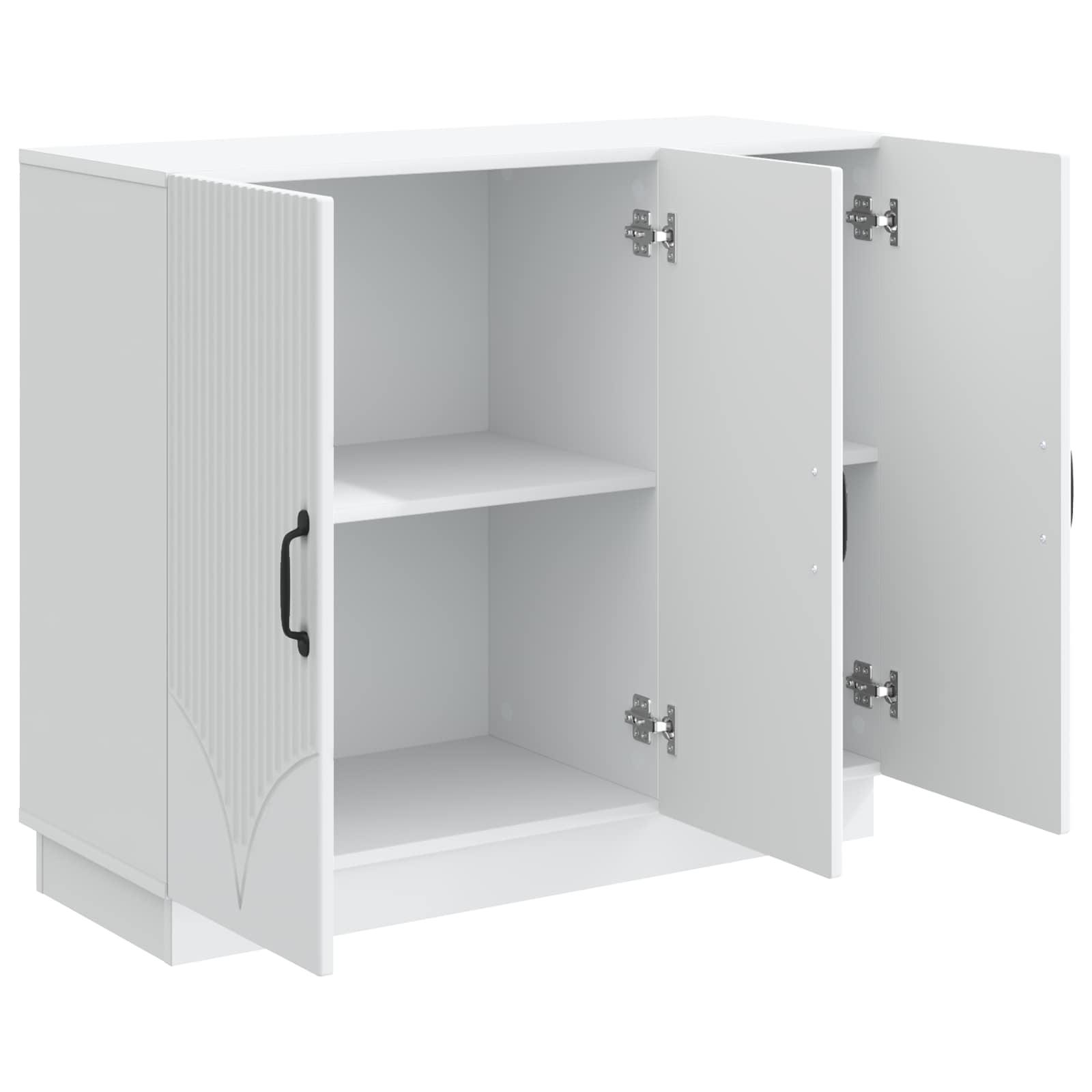 Servírovací Skříň Bílá 89 X 34,5 X 77 Cm Kompozitní Dřevo