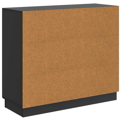 Servírovací Skříň Černá 89 X 34,5 X 77 Cm Kompozitní Dřevo