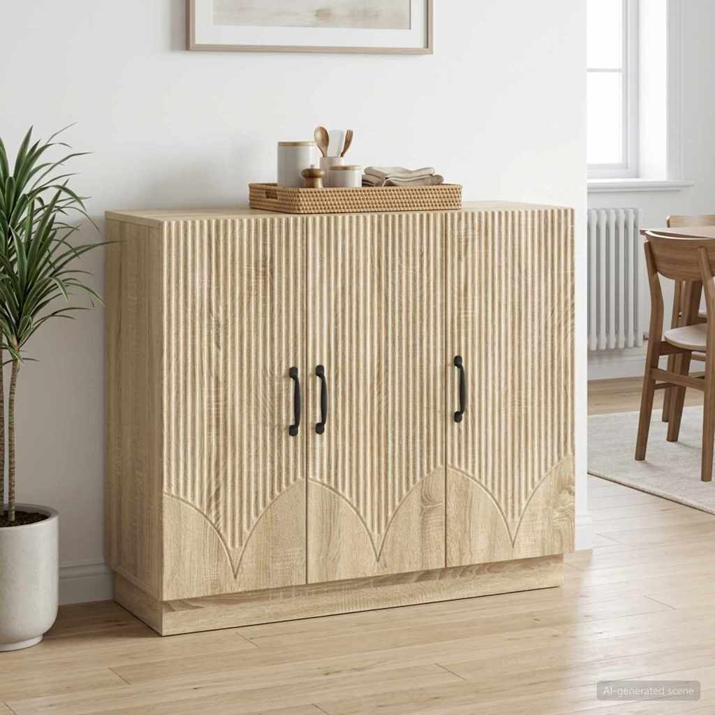 Servírovací Skříň Dub Sonoma 89 X 34,5 X 77 Cm Kompozitní Dřevo