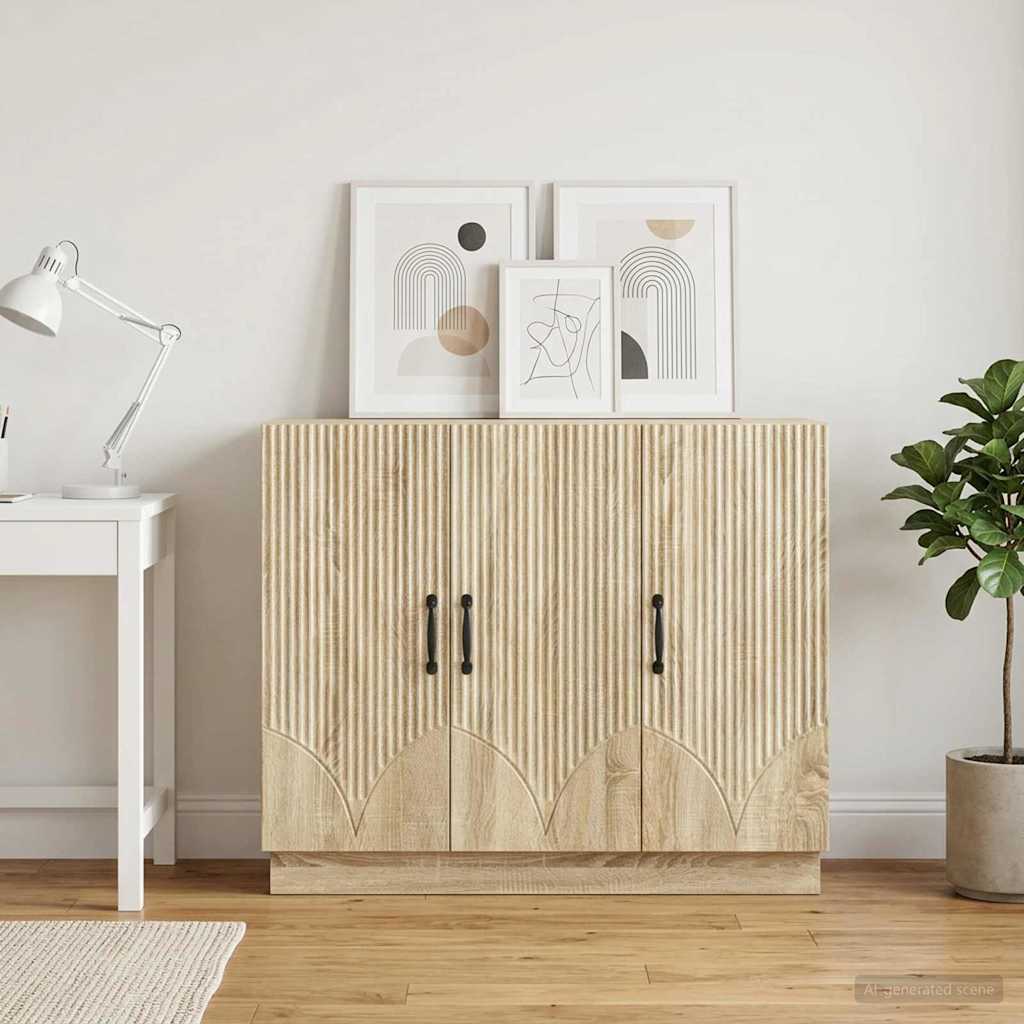 Servírovací Skříň Dub Sonoma 89 X 34,5 X 77 Cm Kompozitní Dřevo