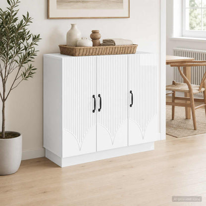 Servírovací Skříň Bílá S Vysokým Leskem 89 X 34,5 X 77 Cm