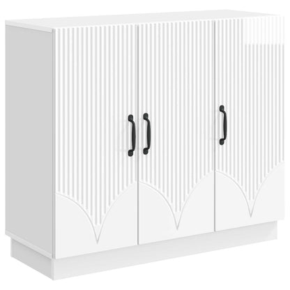 Servírovací Skříň Bílá S Vysokým Leskem 89 X 34,5 X 77 Cm