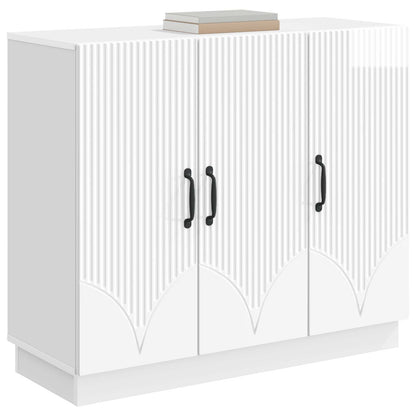 Servírovací Skříň Bílá S Vysokým Leskem 89 X 34,5 X 77 Cm
