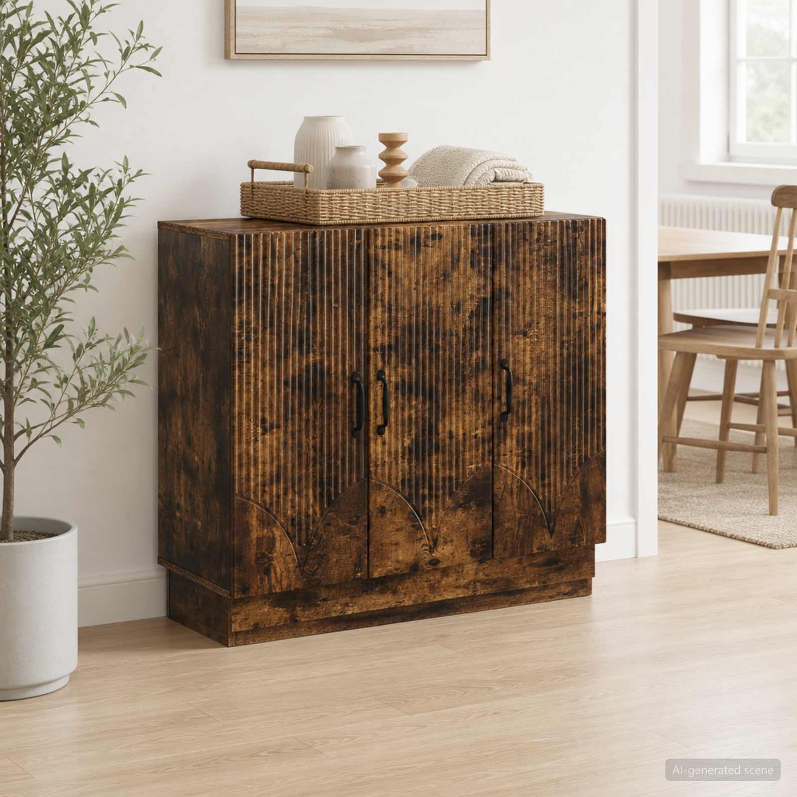 Servírovací Skříň Kouřový Dub 89 X 34,5 X 77 Cm