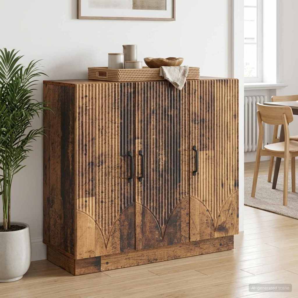 Servírovací Skříň Staré Dřevo 89 X 34,5 X 77 Cm