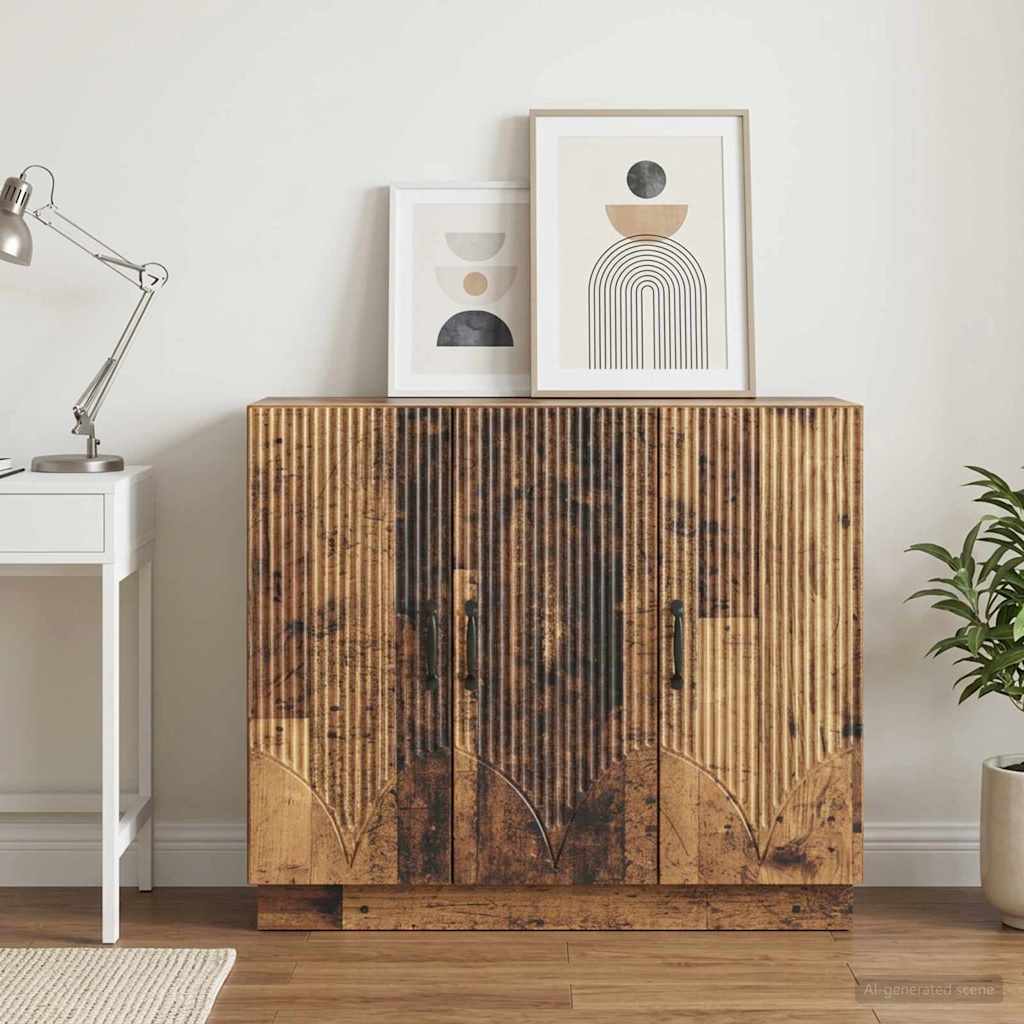 Servírovací Skříň Staré Dřevo 89 X 34,5 X 77 Cm