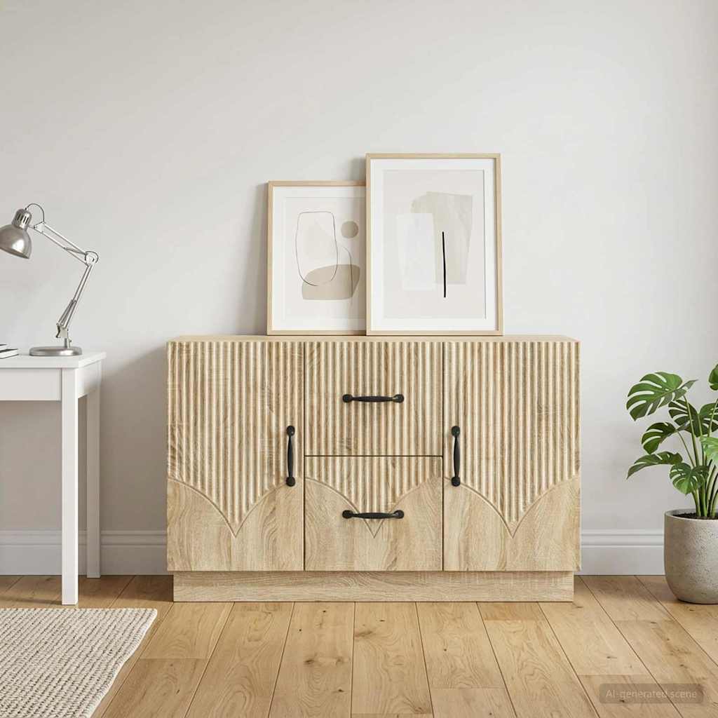 Servírovací Skříň Dub Sonoma 89 X 34,5 X 57 Cm Kompozitní Dřevo