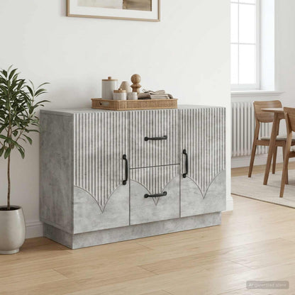 Servírovací Skříň Se Zásuvkou Betonově Šedá 89 X 34,5 X 57 Cm