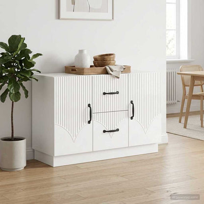 Servírovací Skříň Bílá S Vysokým Leskem 89 X 34,5 X 57 Cm