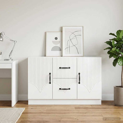 Servírovací Skříň Bílá S Vysokým Leskem 89 X 34,5 X 57 Cm
