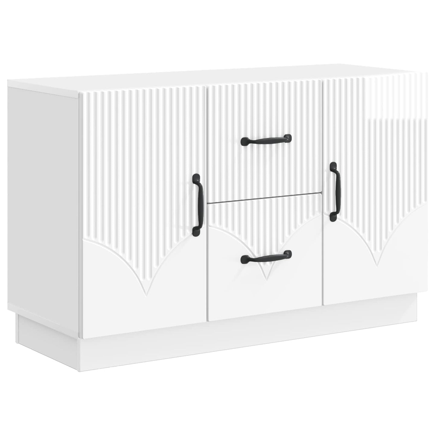 Servírovací Skříň Bílá S Vysokým Leskem 89 X 34,5 X 57 Cm