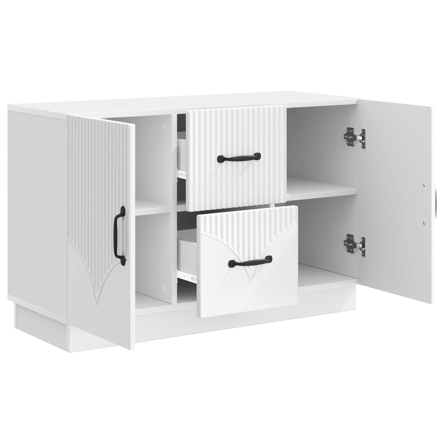 Servírovací Skříň Bílá S Vysokým Leskem 89 X 34,5 X 57 Cm
