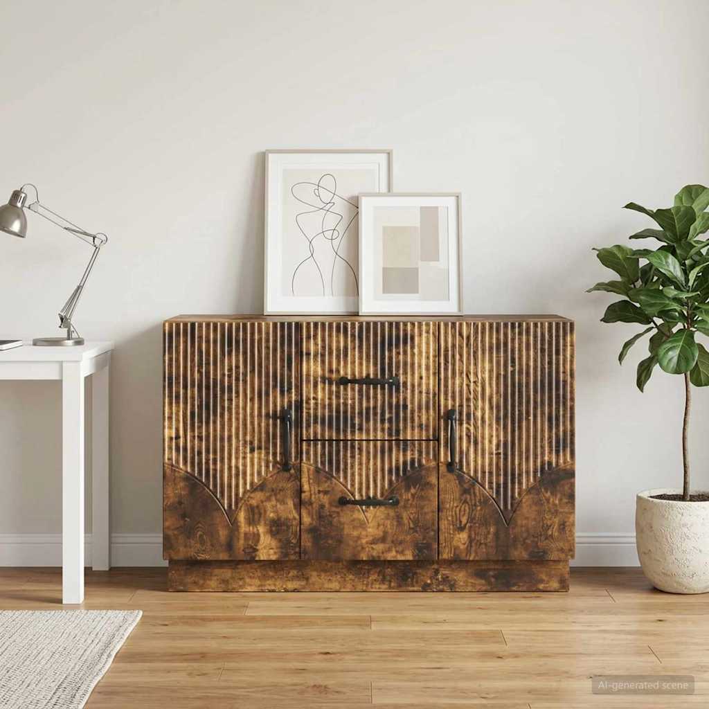 Servírovací Skříň Se Zásuvkou Kouřový Dub 89 X 34,5 X 57 Cm