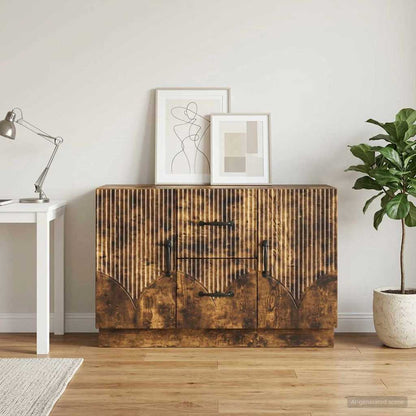 Servírovací Skříň Se Zásuvkou Kouřový Dub 89 X 34,5 X 57 Cm