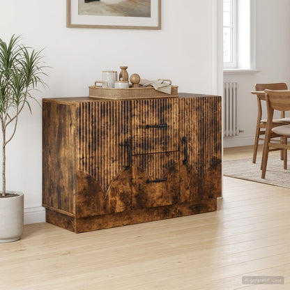 Servírovací Skříň Se Zásuvkou Kouřový Dub 89 X 34,5 X 57 Cm