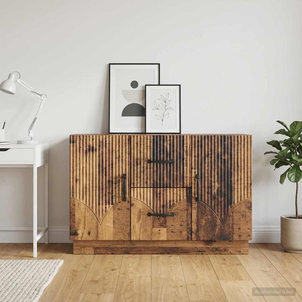 Servírovací Skříň Se Zásuvkou Staré Dřevo 89 X 34,5 X 57 Cm