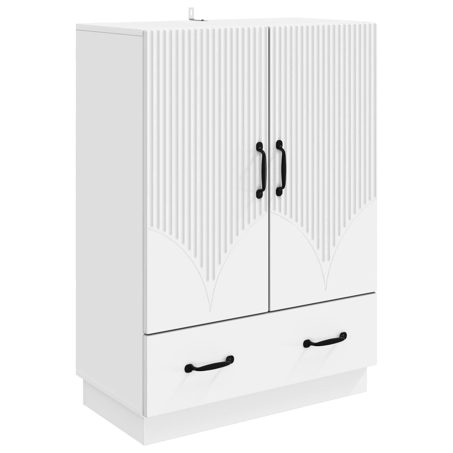 Servírovací Skříň Bílá 66 X 34,5 X 92 Cm Kompozitní Dřevo