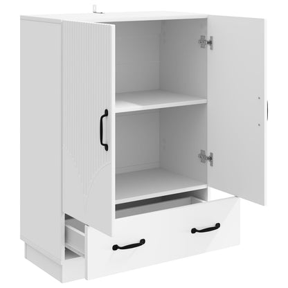 Servírovací Skříň Bílá 66 X 34,5 X 92 Cm Kompozitní Dřevo
