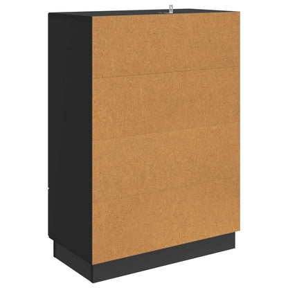 Servírovací Skříň Černá 66 X 34,5 X 92 Cm Kompozitní Dřevo