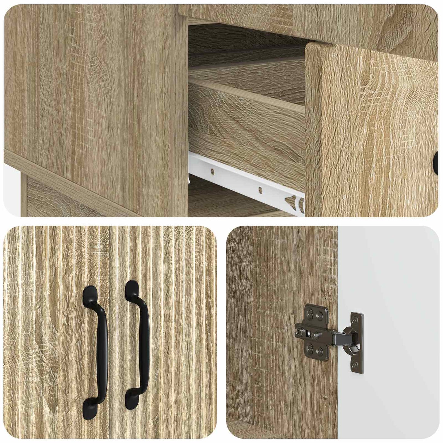 Servírovací Skříň Dub Sonoma 66 X 34,5 X 92 Cm Kompozitní Dřevo