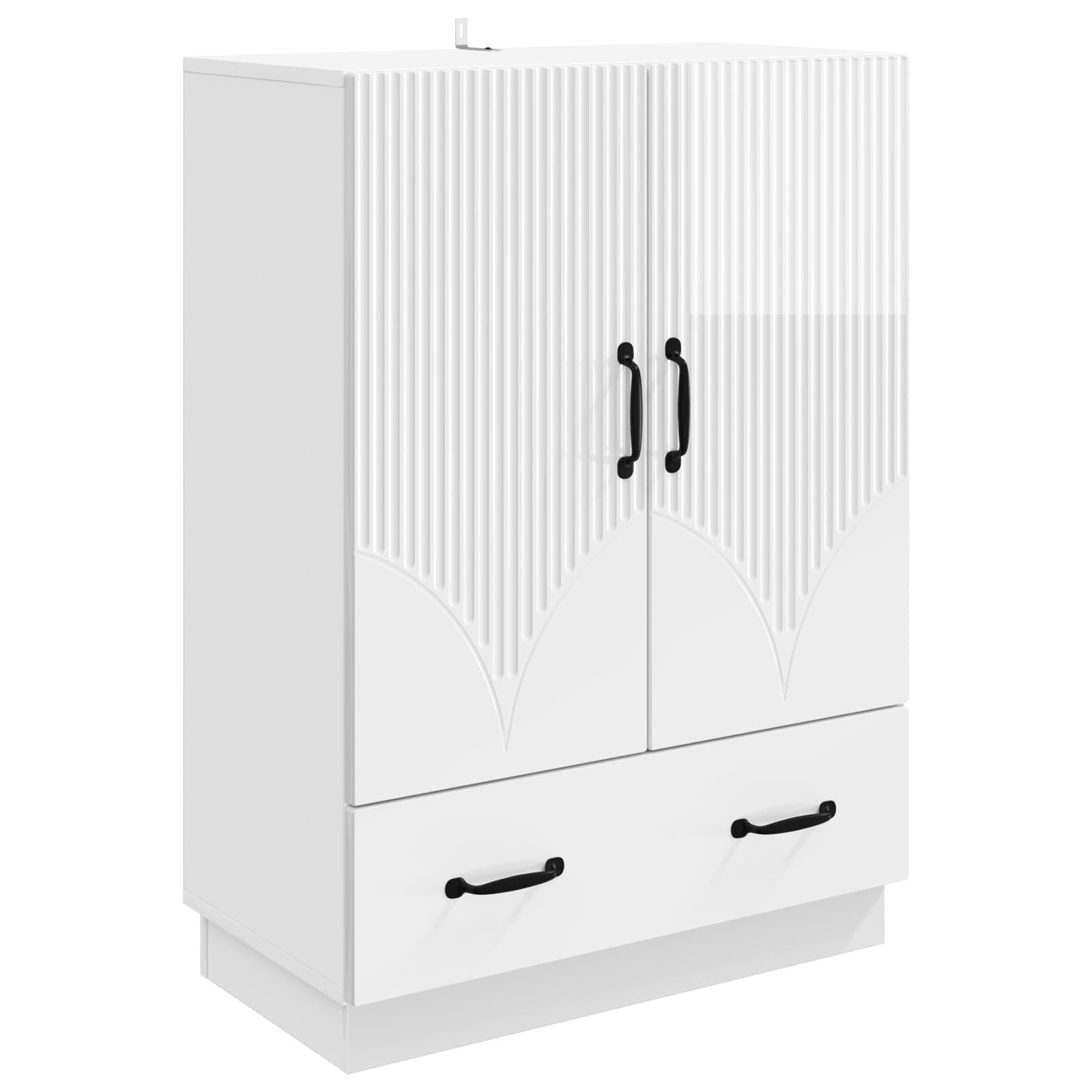 Servírovací Skříň Bílá S Vysokým Leskem 66 X 34,5 X 92 Cm