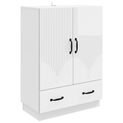 Servírovací Skříň Bílá S Vysokým Leskem 66 X 34,5 X 92 Cm