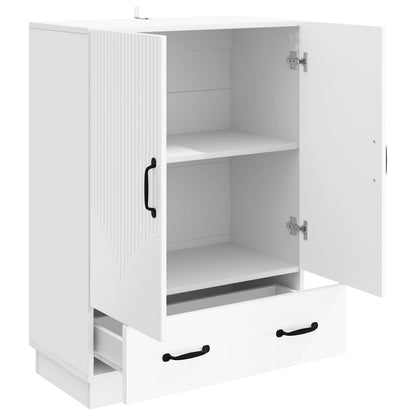 Servírovací Skříň Bílá S Vysokým Leskem 66 X 34,5 X 92 Cm
