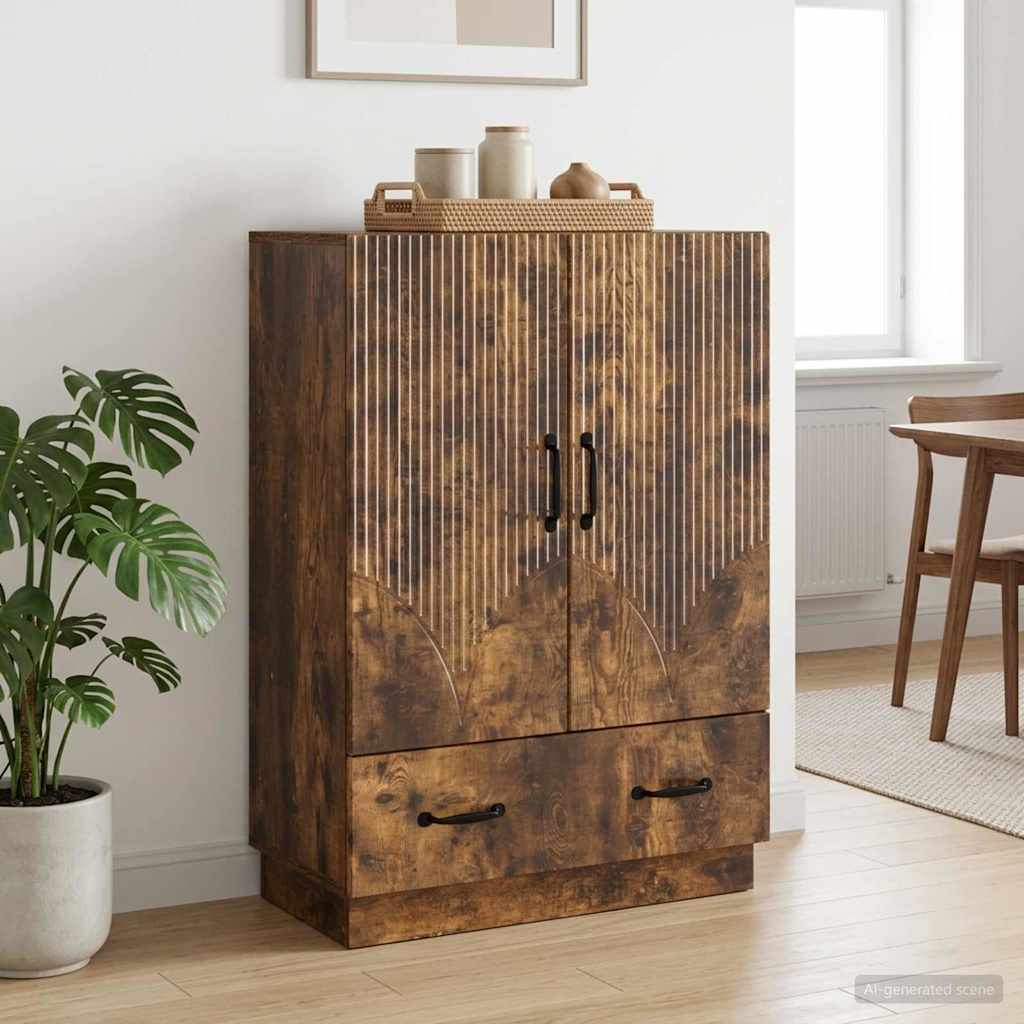 Servírovací Skříň Se Zásuvkou Kouřový Dub 66 X 34,5 X 92 Cm