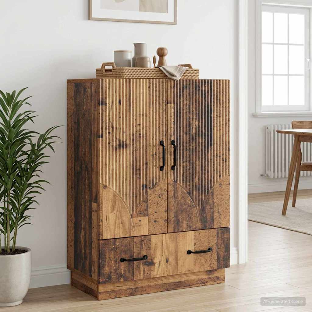 Servírovací Skříň Se Zásuvkou Staré Dřevo 66 X 34,5 X 92 Cm