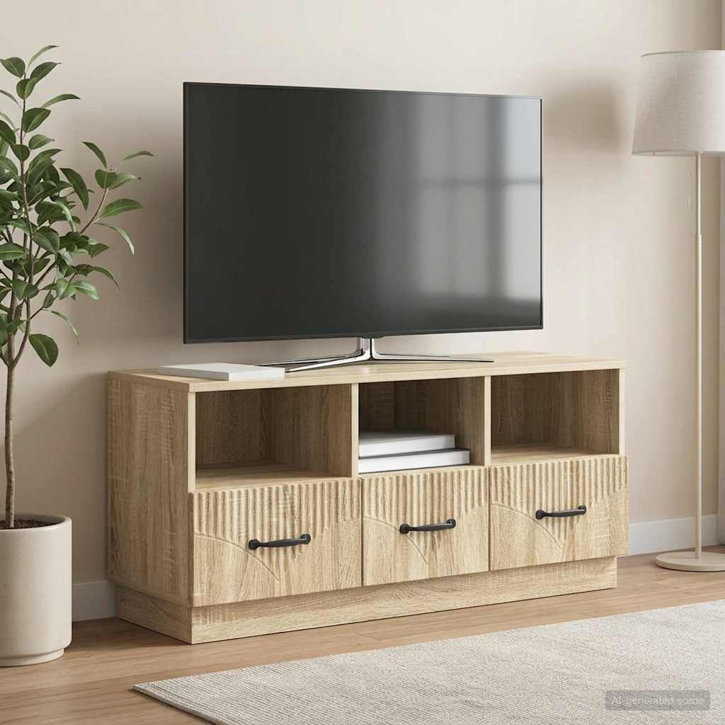 Televizní Skříň Dub Sonoma 102 X 34,5 X 47 Cm Kompozitní Dřevo
