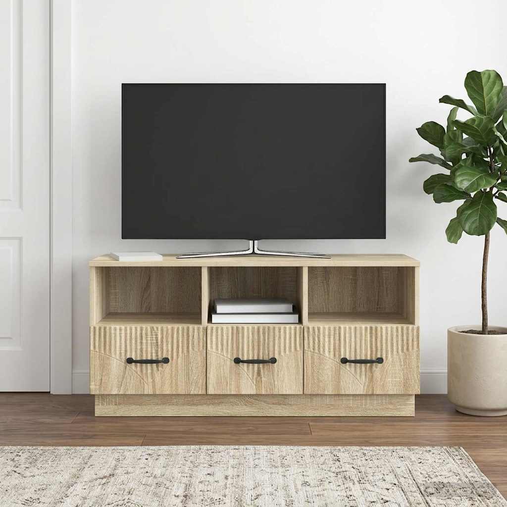 Televizní Skříň Dub Sonoma 102 X 34,5 X 47 Cm Kompozitní Dřevo