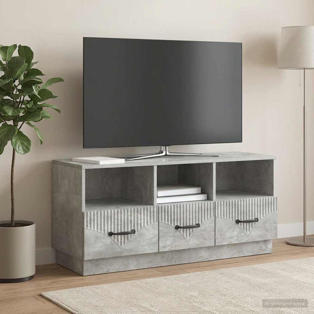 Televizní Skříň Se Zásuvkou Betonově Šedá 102 X 34,5 X 47 Cm