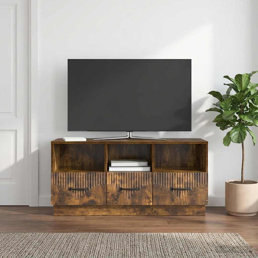 Televizní Skříň Kouřový Dub 102 X 34,5 X 47 Cm Kompozitní Dřevo