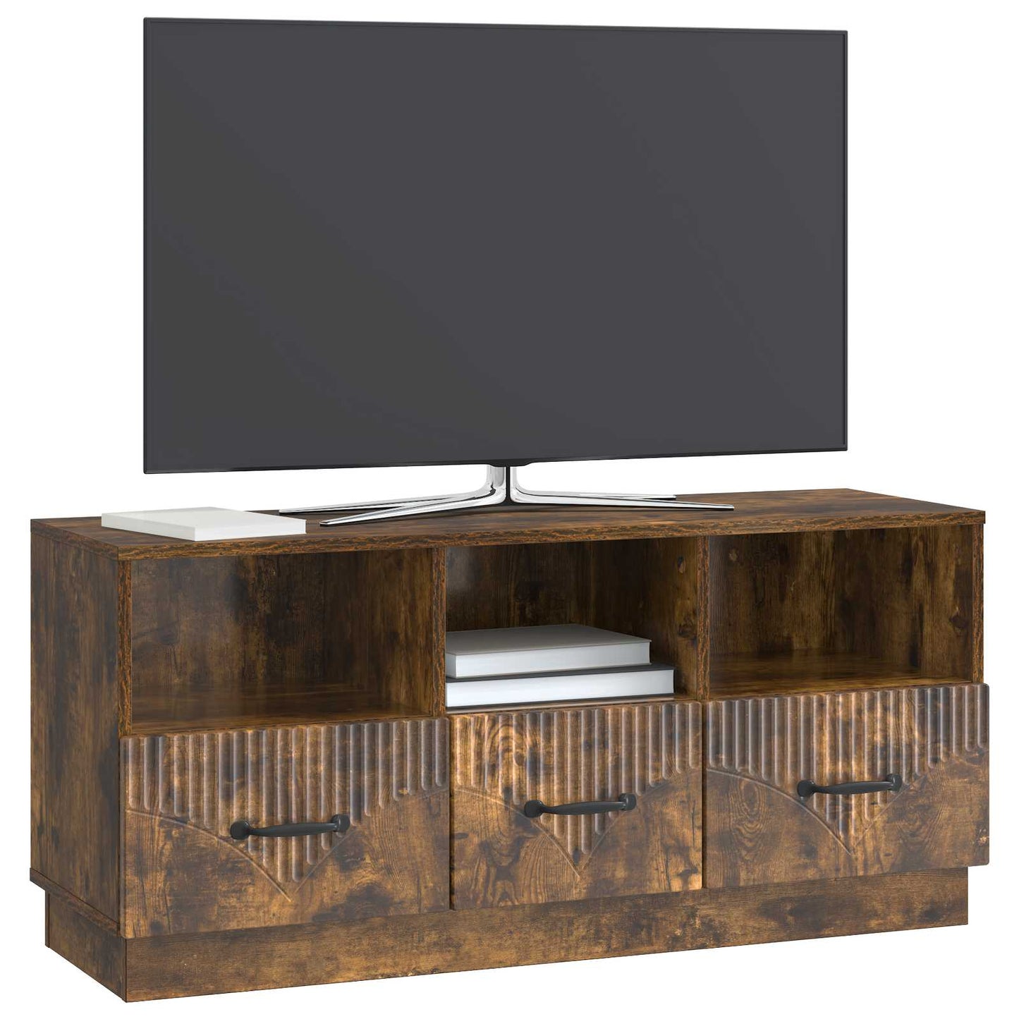 Televizní Skříň Kouřový Dub 102 X 34,5 X 47 Cm Kompozitní Dřevo