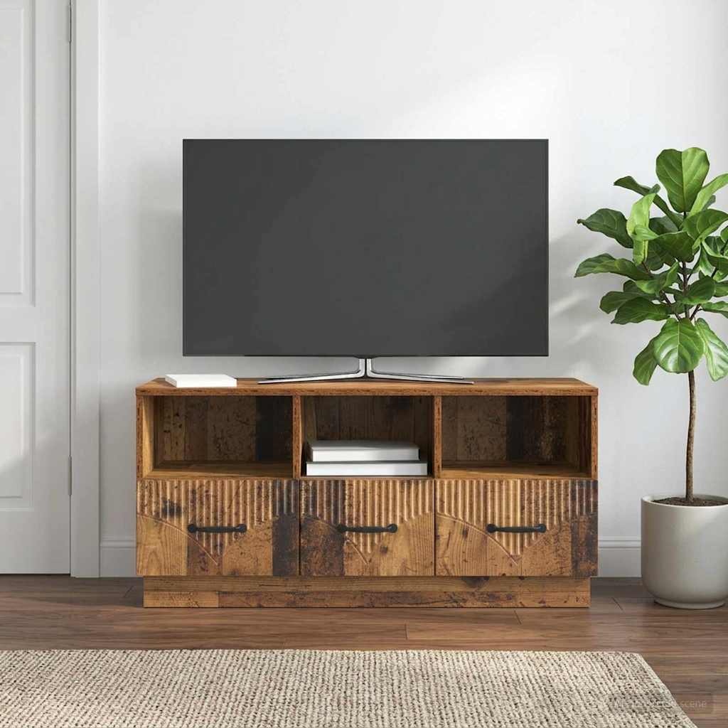Televizní Skříň Staré Dřevo 102 X 34,5 X 47 Cm Kompozitní Dřevo