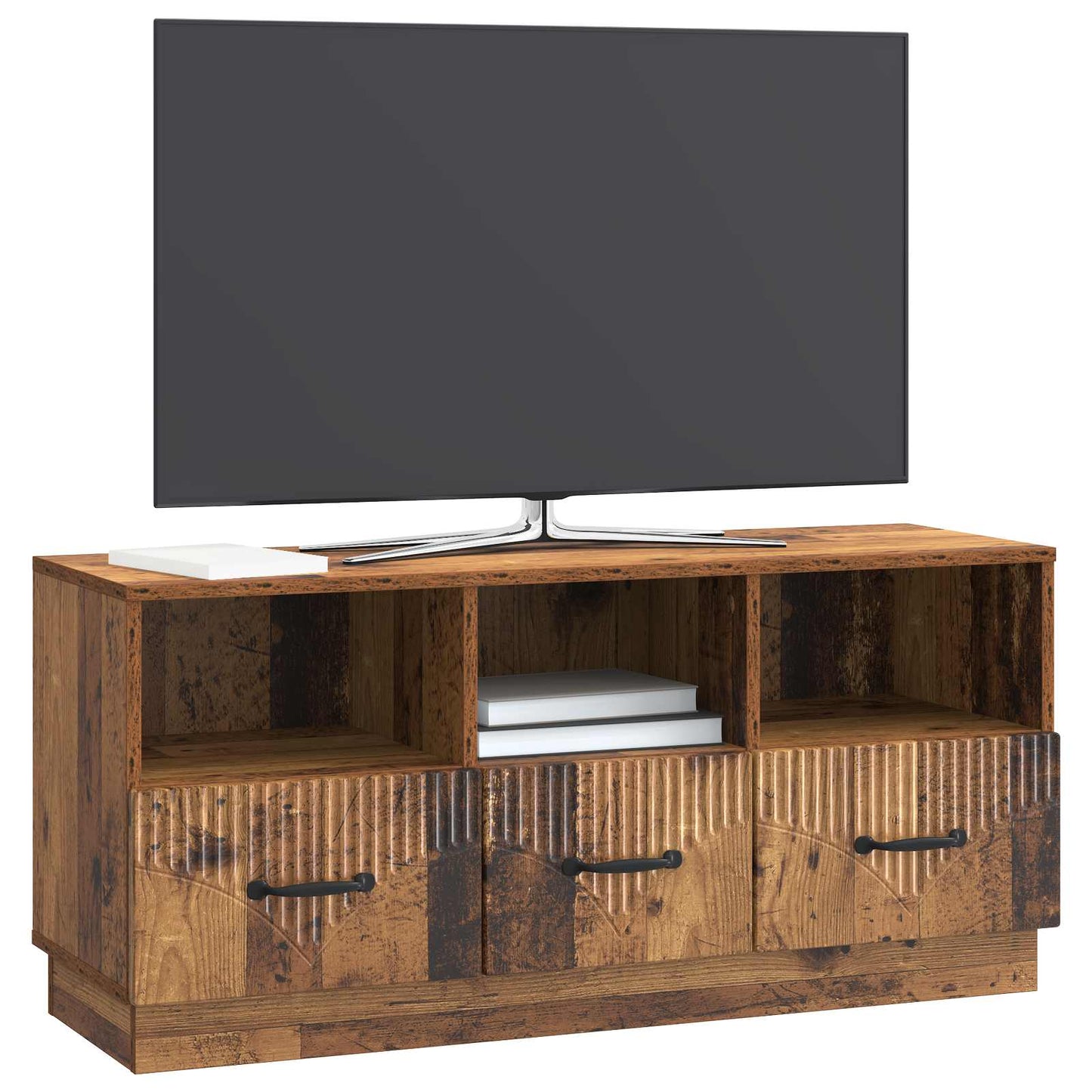 Televizní Skříň Staré Dřevo 102 X 34,5 X 47 Cm Kompozitní Dřevo