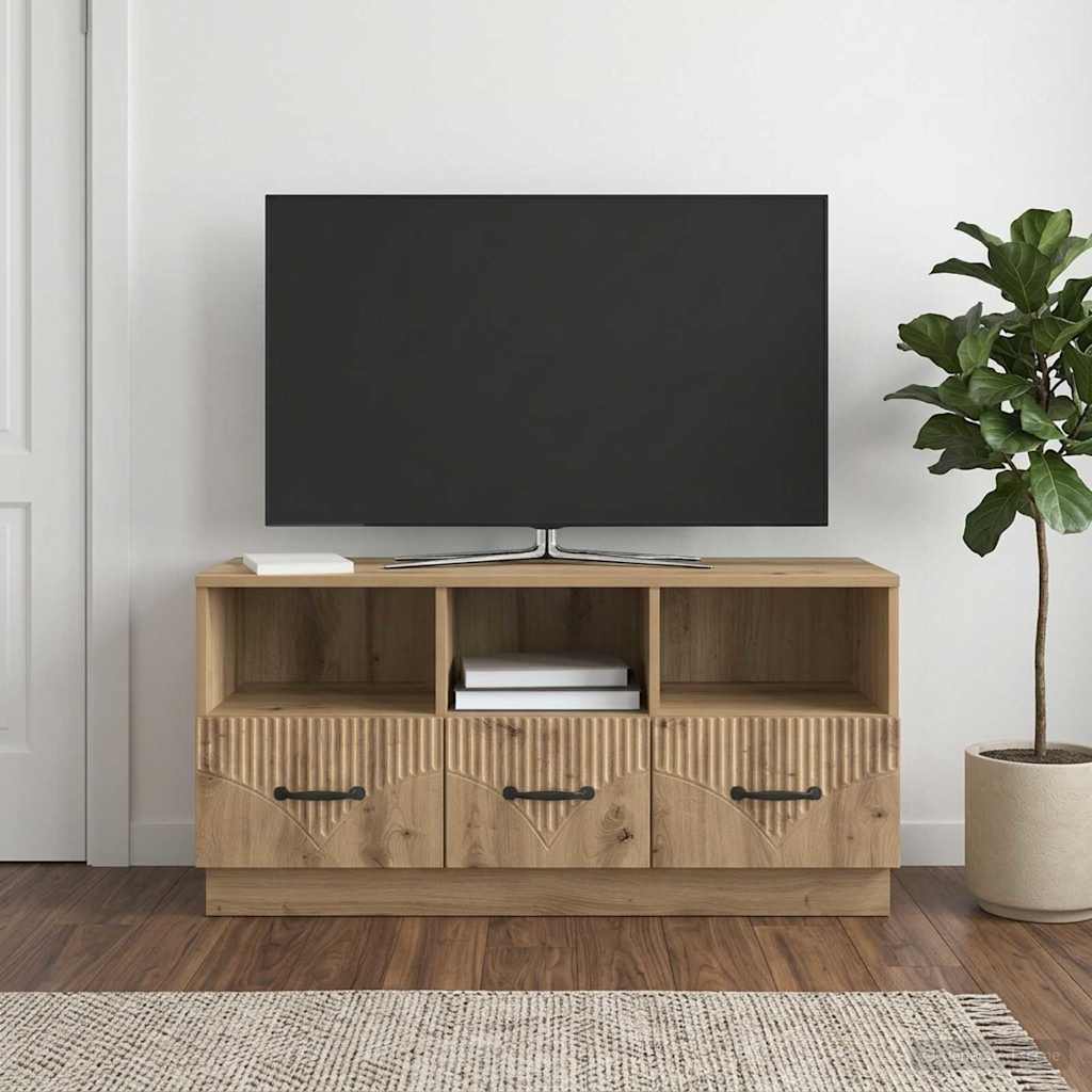 Televizní Skříň 102 X 34,5 X 47 Cm Dub Artisan Kompozitní Dřevo