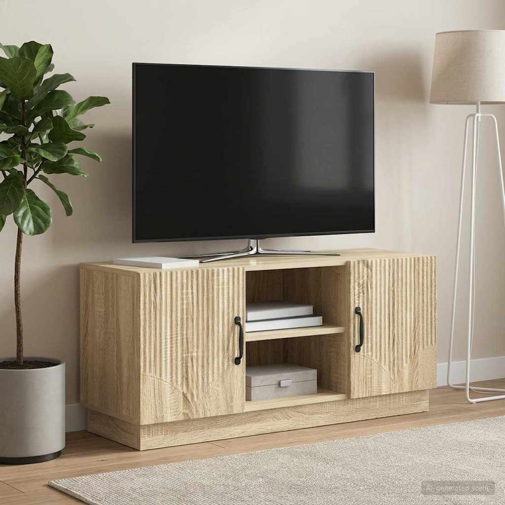 Televizní Skříň Dub Sonoma 102 X 34,5 X 47 Cm Kompozitní Dřevo