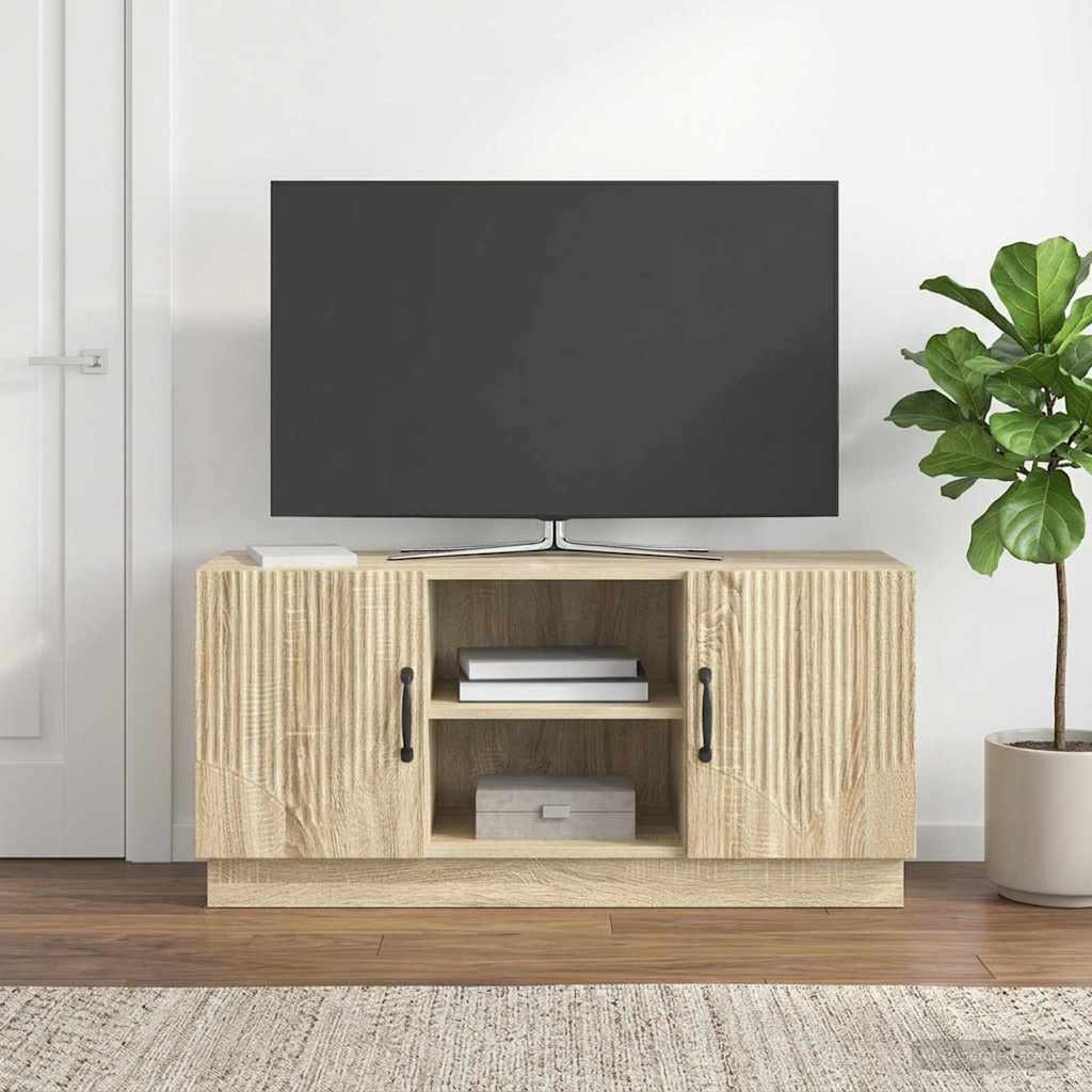 Televizní Skříň Dub Sonoma 102 X 34,5 X 47 Cm Kompozitní Dřevo