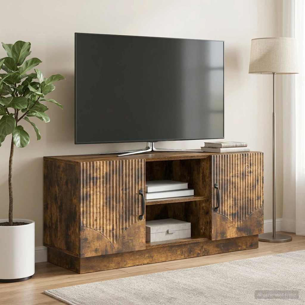 Televizní Skříň Kouřový Dub 102 X 34,5 X 47 Cm Kompozitní Dřevo
