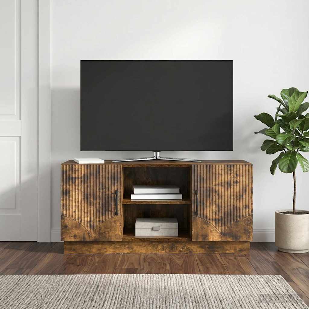 Televizní Skříň Kouřový Dub 102 X 34,5 X 47 Cm Kompozitní Dřevo