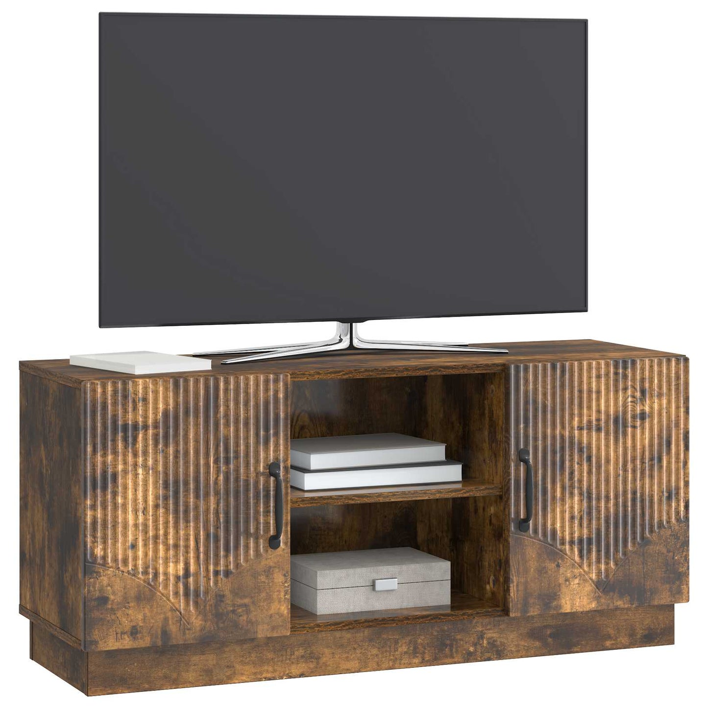 Televizní Skříň Kouřový Dub 102 X 34,5 X 47 Cm Kompozitní Dřevo