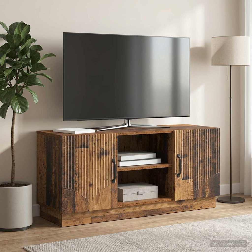 Televizní Skříň Staré Dřevo 102 X 34,5 X 47 Cm Kompozitní Dřevo