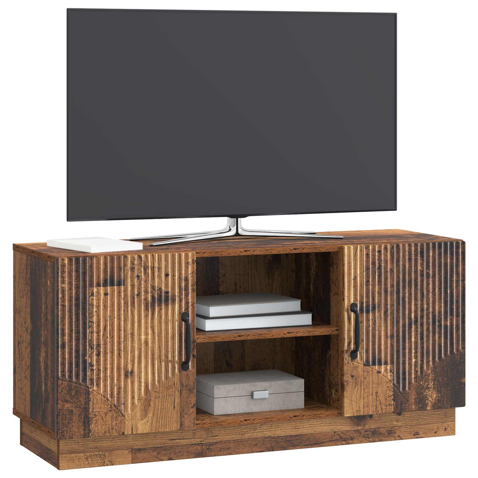 Televizní Skříň Staré Dřevo 102 X 34,5 X 47 Cm Kompozitní Dřevo