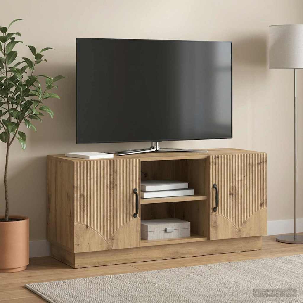 Televizní Skříň 102 X 34,5 X 47 Cm Dub Artisan Kompozitní Dřevo