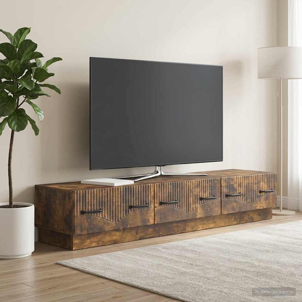 Televizní Skříň Kouřový Dub 147 X 34,5 X 27 Cm Kompozitní Dřevo