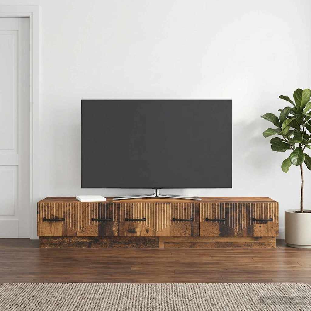 Televizní Skříň Staré Dřevo 147 X 34,5 X 27 Cm Kompozitní Dřevo