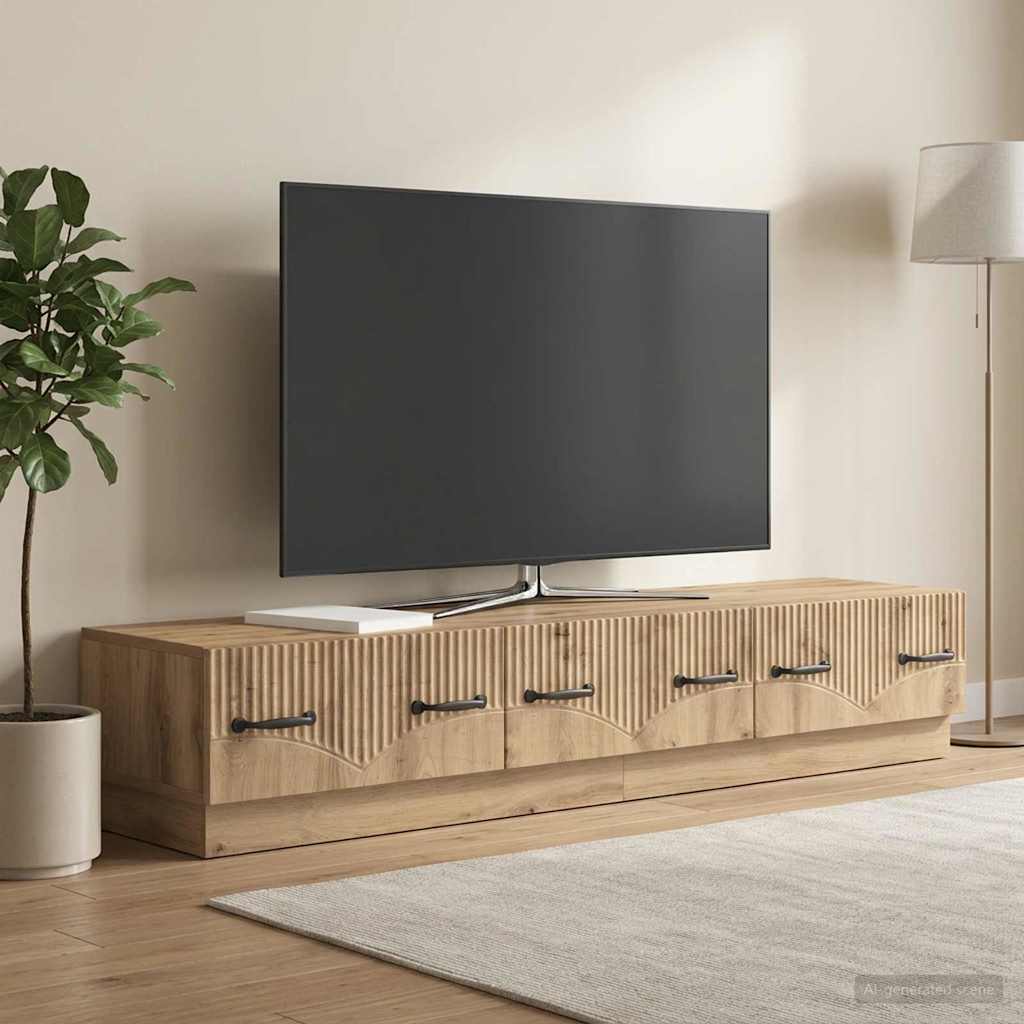 Televizní Skříň 147 X 34,5 X 27 Cm Dub Artisan Kompozitní Dřevo