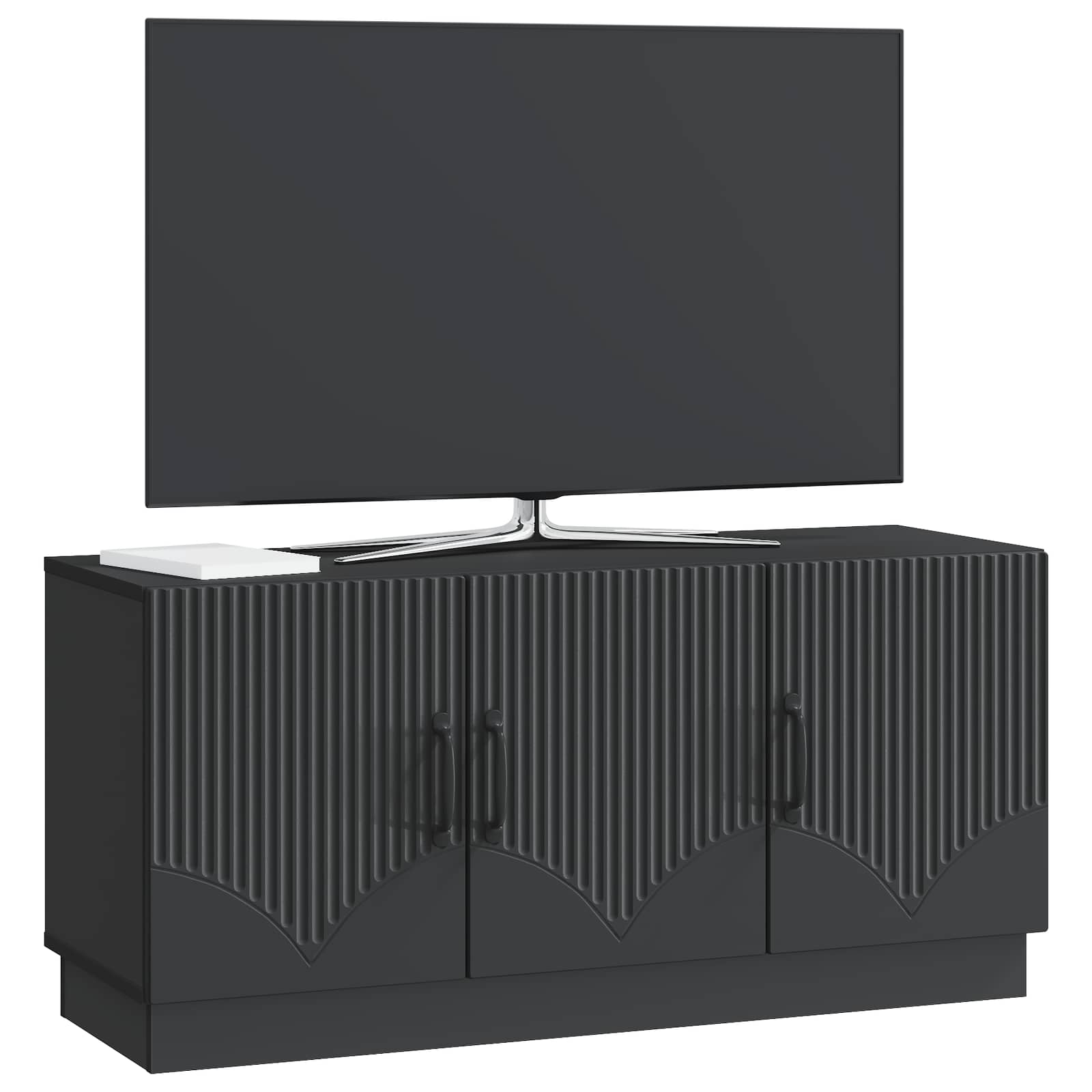 Televizní Skříň Černá 99 X 34,5 X 47 Cm Kompozitní Dřevo