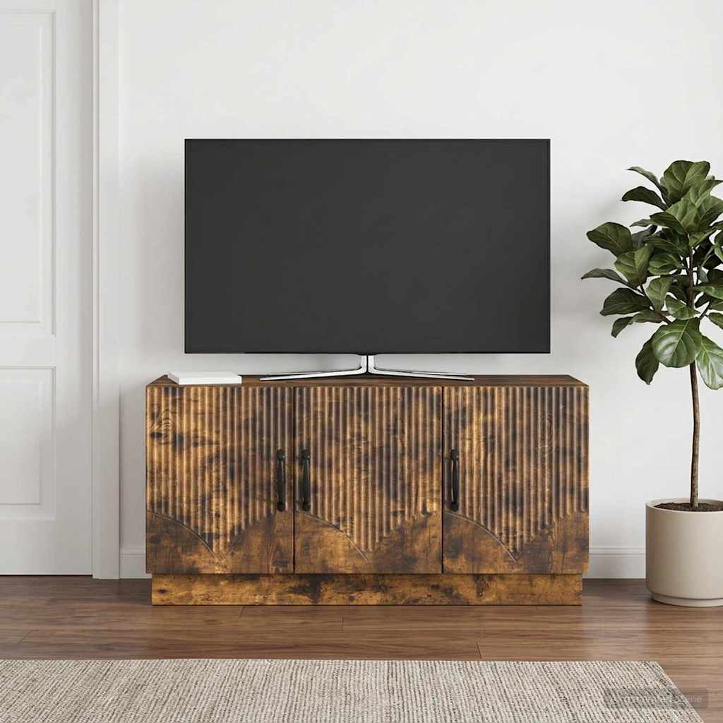 Televizní Skříň Kouřový Dub 99 X 34,5 X 47 Cm Kompozitní Dřevo